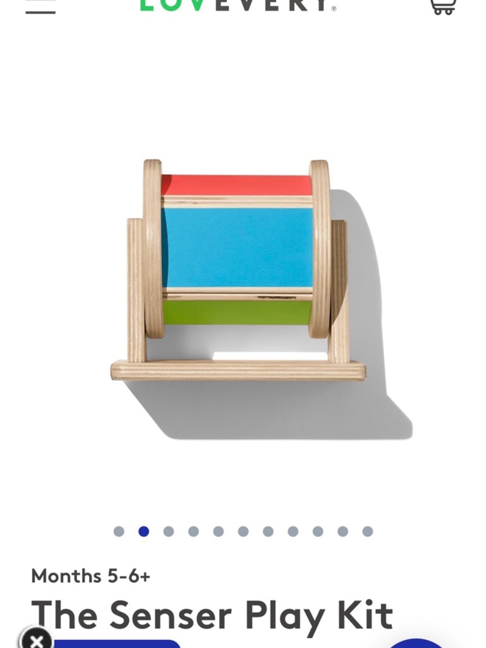 Lovevery Sensory Play Drum - Blue, Red, Green